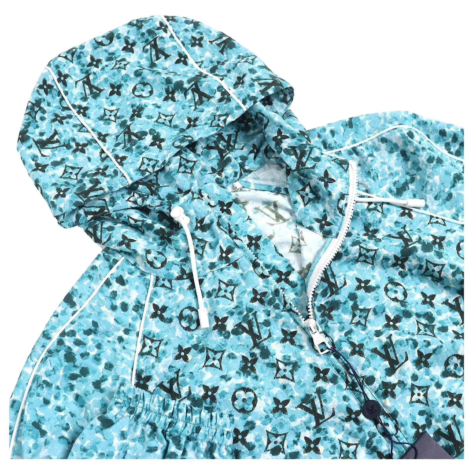 Veste réversible Monogram Louis Vuitton en nylon bleu