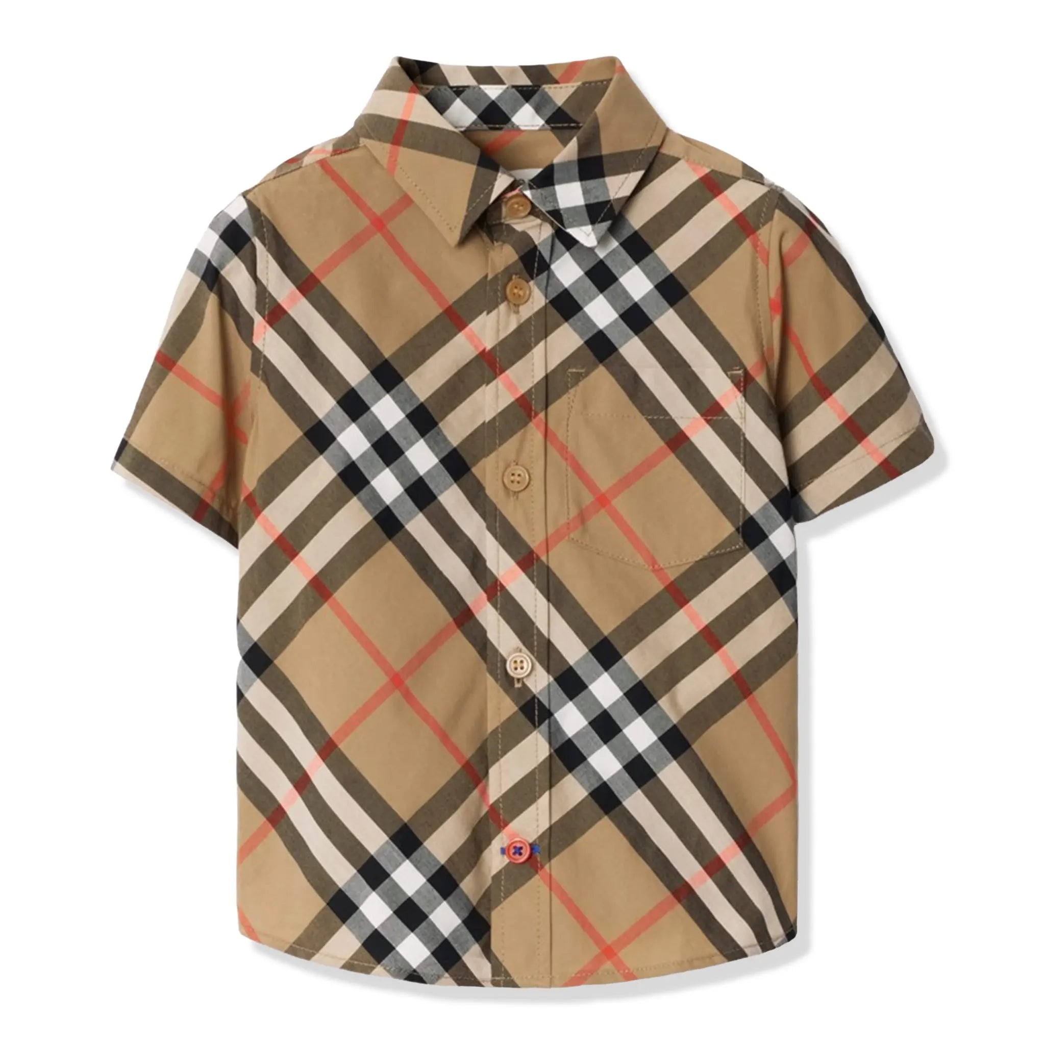 Burberry Baby Boys Owen Essential Check Beige Shirt